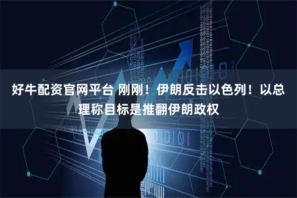 好牛配资官网平台 刚刚!伊朗反击以色列!以总理称目标是推翻伊朗政权